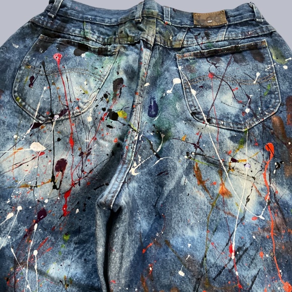 Hand Painted Vintage Jeans - Abstract Splatter Design - Picture 11 of 11